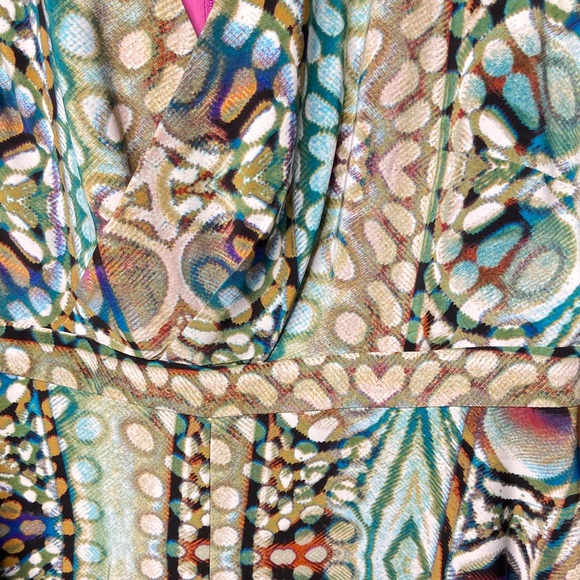 Stained glass faux wrap print dress - Picture 3 of 6